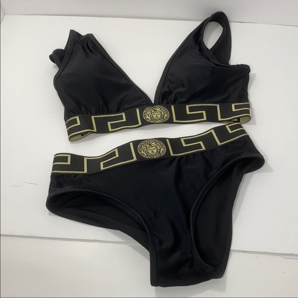 Versace black bathing suit, Size Small, can fit a medium also